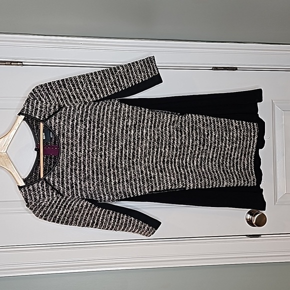 Anthropologie Maeve Black & White Tweed Dress - Size XSP - Picture 2 of 9